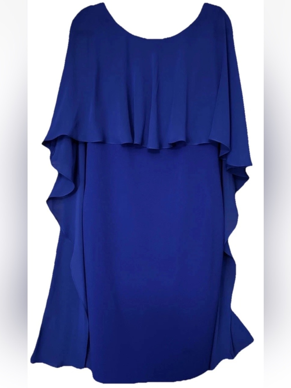 Calvin Klein Blue Cape Overlay Dress Size 10